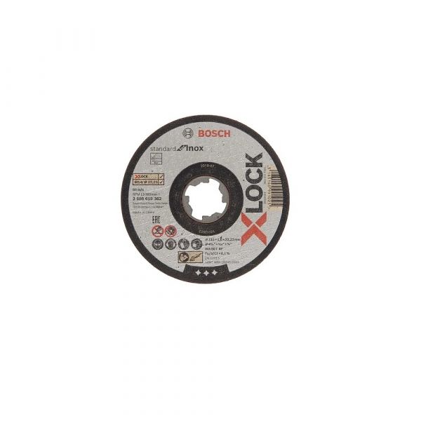 Disco Corte X-LOCK Bosch Std for Inox/Metal 115x1,6mm Reto