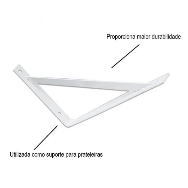Cantoneira De Ferro Leve Branco 25cm Jss