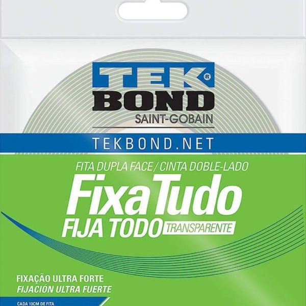 Fita Acrílica Dupla Face Transparente 19mmx20m TekBond