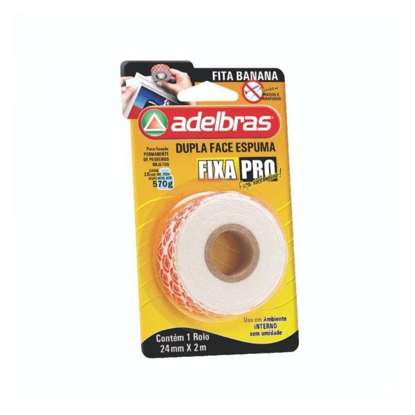 Fita Dupla Face Espuma Fixa Pro941 24mmx2m Adelbras