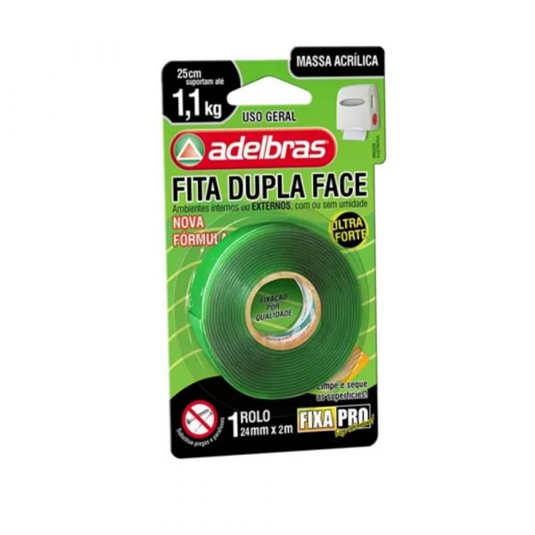 Fita Massa Acrílica 24mm x 2m Adelbras