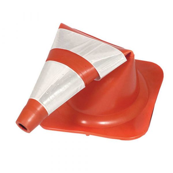 Cone Sinalização Flexível Laranja 50cm com Faixa Refletiva