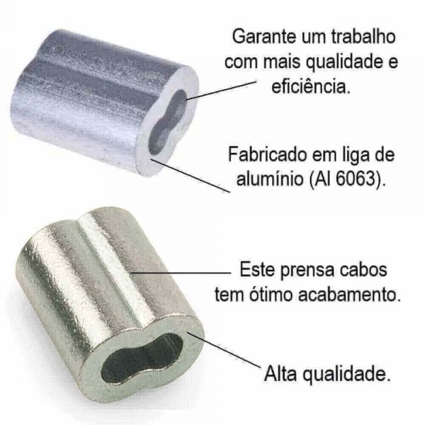 Prensa Cabos De Alumínio 1/4” Carbostorm