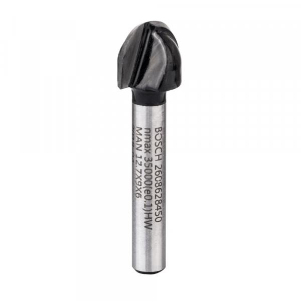 Fresa de meia-cana Bosch 6 mm, R1 6,3 mm, D 12,7 mm, L 9,2 mm, G 40 mm