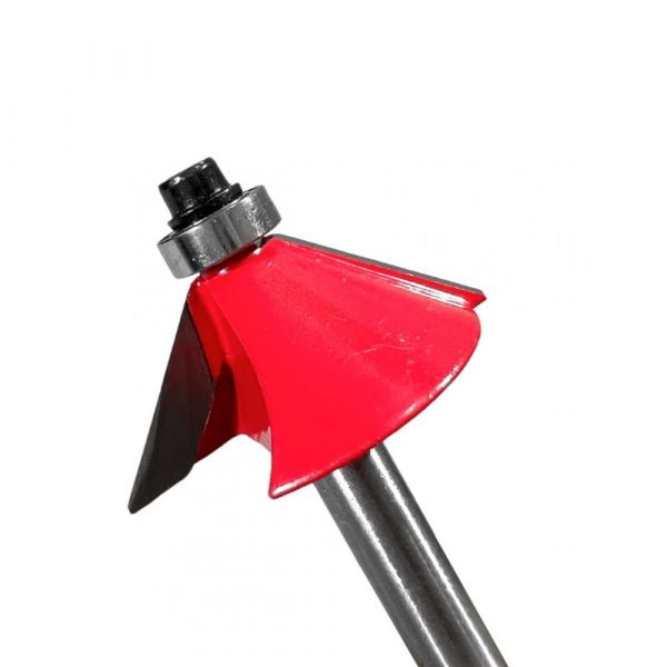 Fresa para Tupia Moldura Reta Chanfro com Rolamento 1.1/4 x 1/4 Pol. Rocast
