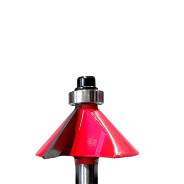 Fresa para Tupia Moldura Reta Chanfro com Rolamento 1.1/4 x 1/4 Pol. Rocast