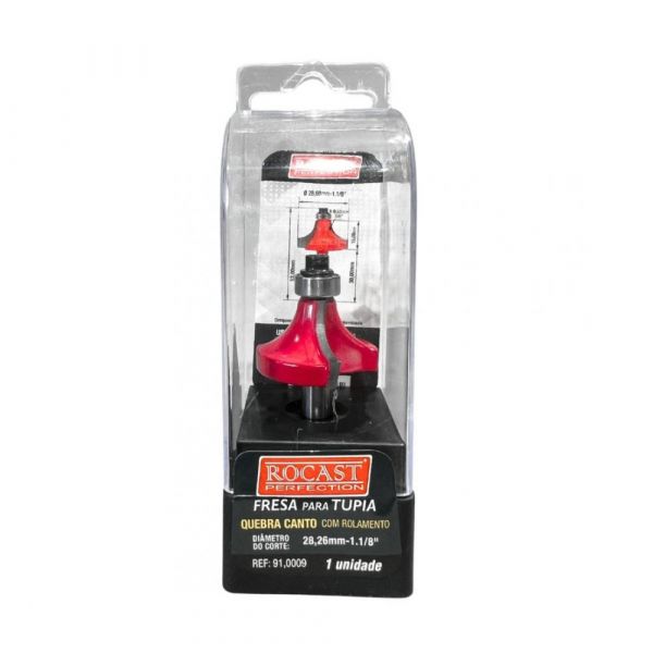 Fresa para Tupia Quebra Canto com Rolamento 1.1/8 x 1/4 Pol. Rocast