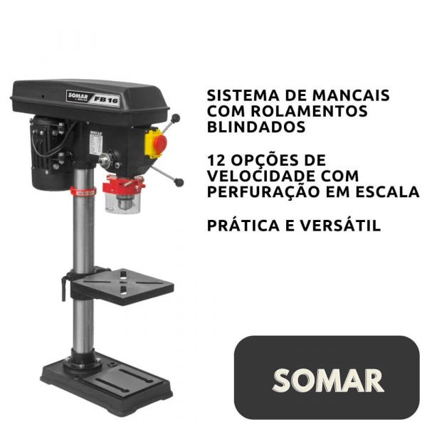 Furadeira Bancada FB16 1/2Cv 220V Somar