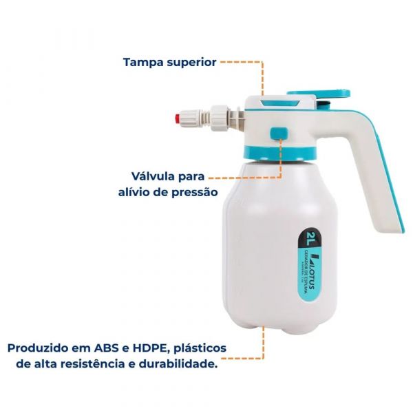 Gerador de Espuma Snow foam a Bateria Recarregável 2L Max Lotus