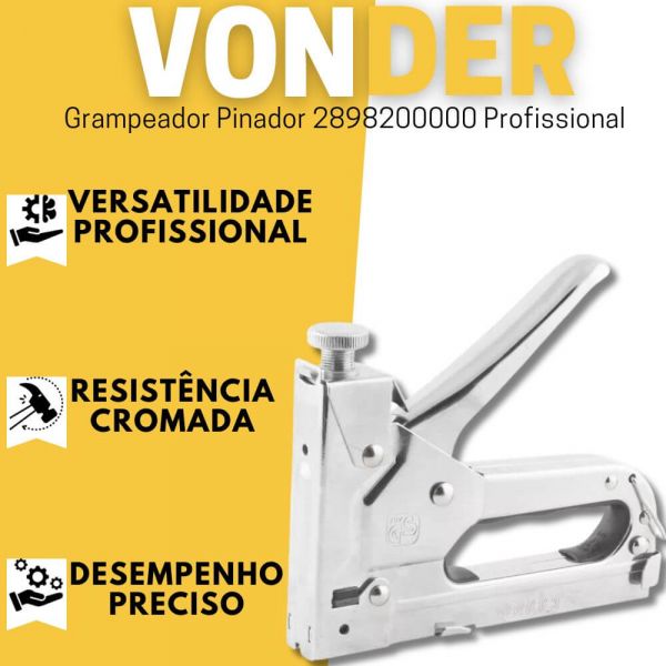 Grampeador Pinador Profissional Vonder
