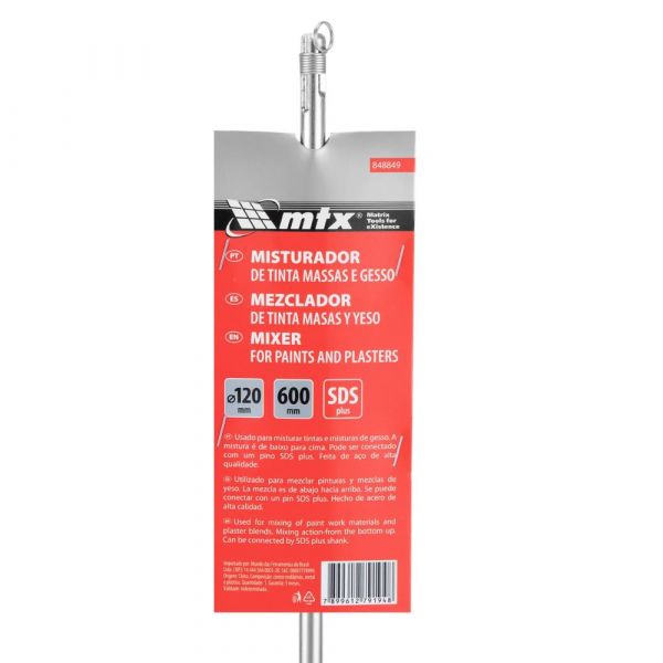 Haste para Misturador de Tinta e Gesso SDS 120x600mm MTX