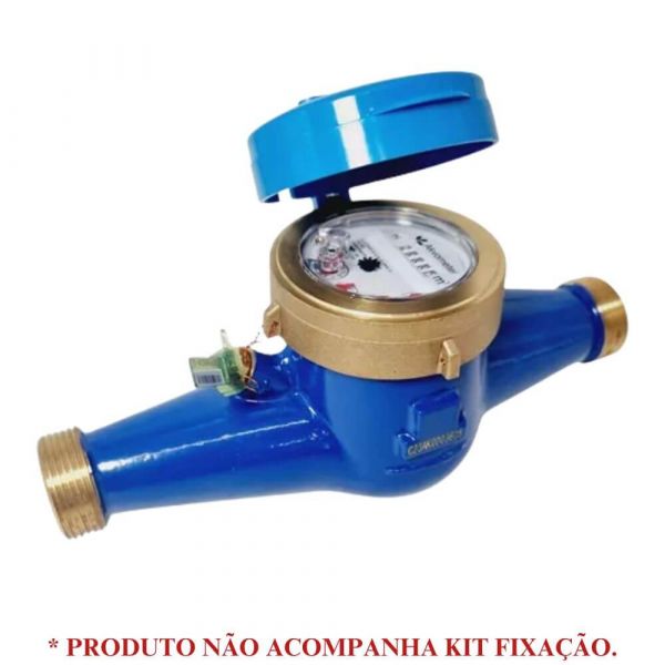 Hidrômetro Multijato 1 Pol. com Adaptador (Rosca 1.1/4 Pol.) DN25 Q3 10m³/h Hidrometer