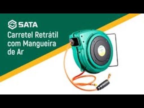 Carretel Retrátil Com Mangueira De 10 Metros Sata