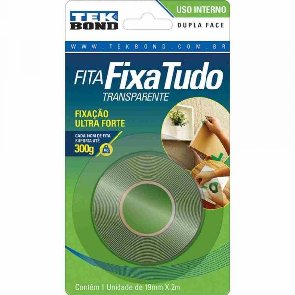 Fita Dupla Face Acrílica 19mmX2m Tek Bond