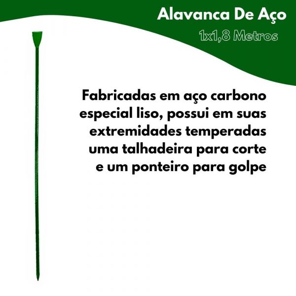 Alavanca De Aço 1x1,8 Metros Verde Luca Indústria