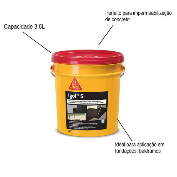 Impermeabilizante asfáltico Igol S 3,6L Sika