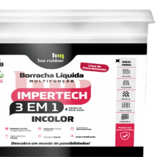 Impermeabilizante Impertech 3 em 1 Incolor 3,6Kg Hm Rubber