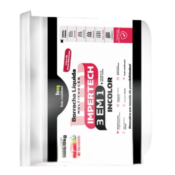 Impermeabilizante Impertech 3 em 1 Incolor 3,6Kg Hm Rubber