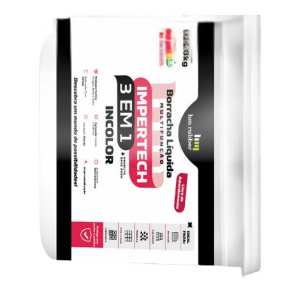 Impermeabilizante Impertech 3 em 1 Incolor 3,6Kg Hm Rubber