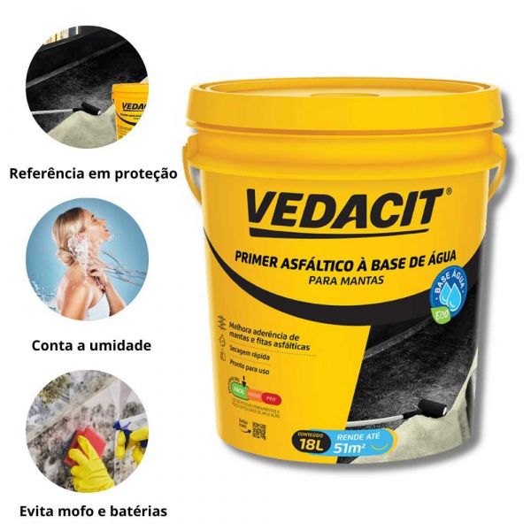 Primer Eco Asfáltico à Base de Água 18 Litros Vedacit