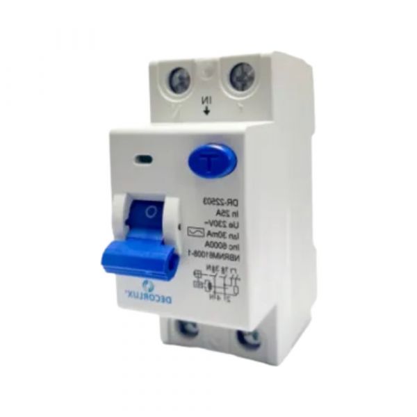 Interruptor Diferencial Residual Branco DR 2P 30MA 25A Decorlux