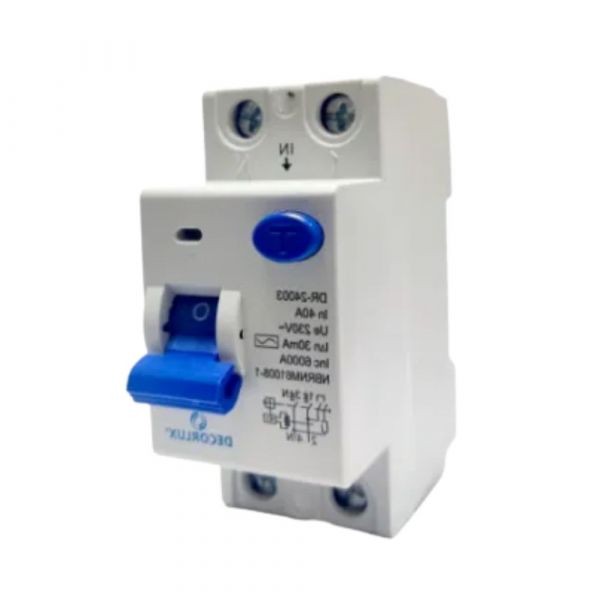 Interruptor Diferencial Residual DR 2P 30MA 40A Decorlux