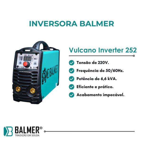 Inversora Vulcano 252 MMA/TIG 220V Balmer