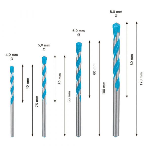 Jogo Brocas Bosch EXPERT CYL-9 MultiConstruction Ø 4-5-6-8 mm