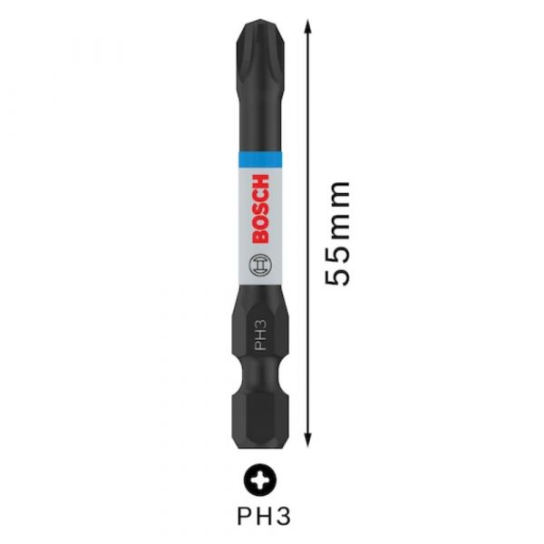 Jogo de Bits Bosch PRO Phillips Impact PH3 55mm 2 Unidades Bosch