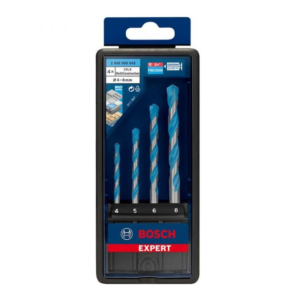 Jogo de Broca CYL-9 Multcons 4 Peças Ø 4-5-6-8mm Bosch