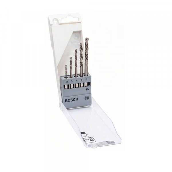 Jogo de Brocas Bosch para Madeira 3 Pontas 2, 3, 4, 5, 6mm