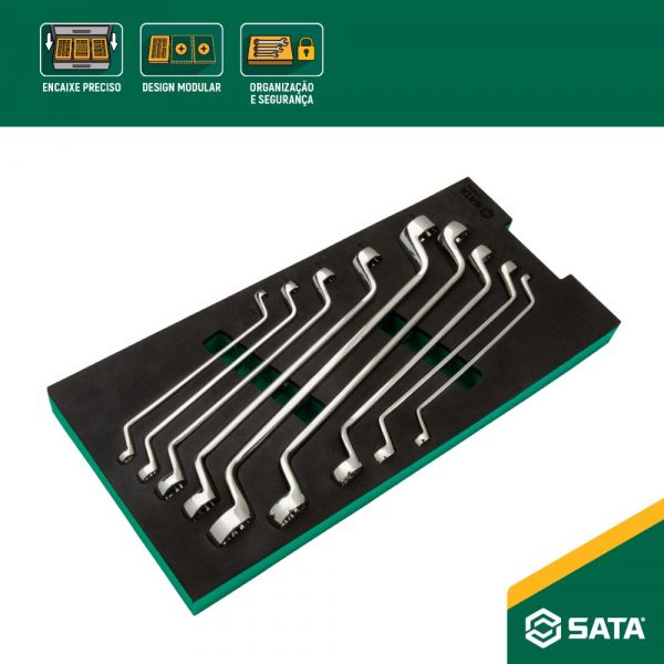 Jogo de Chaves Estrela Angulada com 9 Peças ST09010G Sata