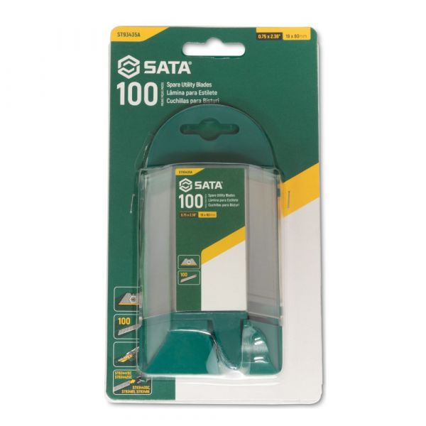 Jogo de Lâminas para Estilete Trapezoidal 100 Peças ST93435A Sata