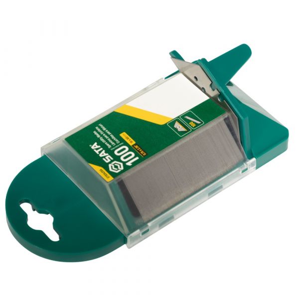 Jogo de Lâminas para Estilete Trapezoidal 100 Peças ST93435A Sata