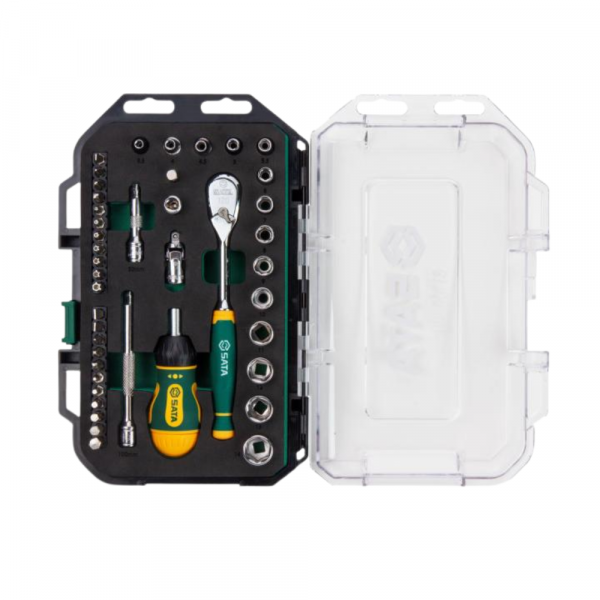 Jogo de Soquetes e Bits 1/4 Pol. 49 Peças Sata