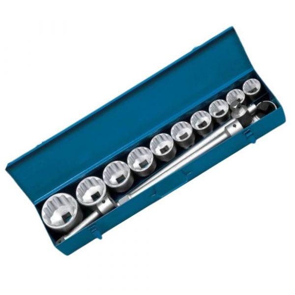 Jogo de Soquete Estriado 1 Pol. 36 a 80mm 14 Peças Gedore