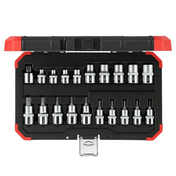 Jogo de Soquete Torx Encaixe de 3/8 e 1/2 Pol. 20 Peças Gedore Red