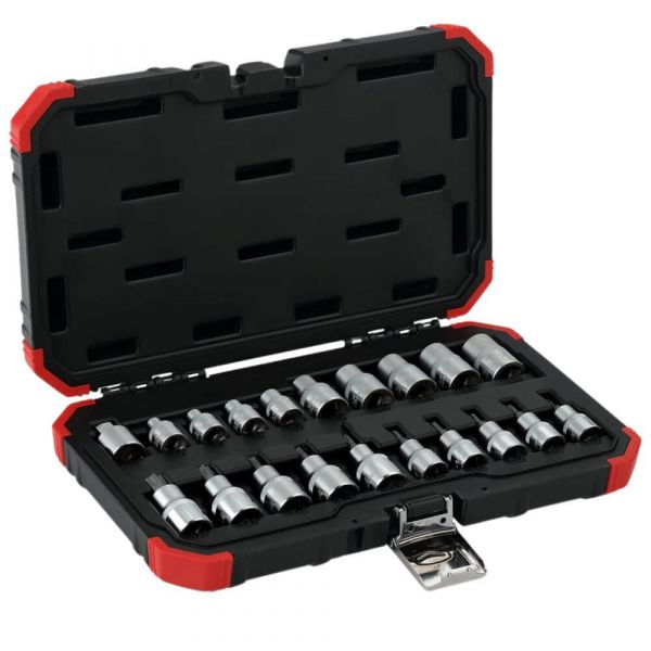 Jogo de Soquete Torx Encaixe de 3/8 e 1/2 Pol. 20 Peças Gedore Red