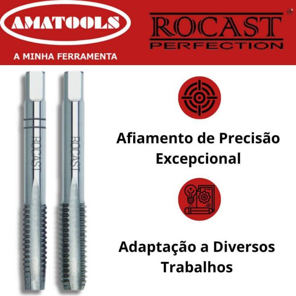 Jogo Macho Manual Seriado em Aço Liga Rosca Métrica Fina Mf4 X 0,5 Rocast