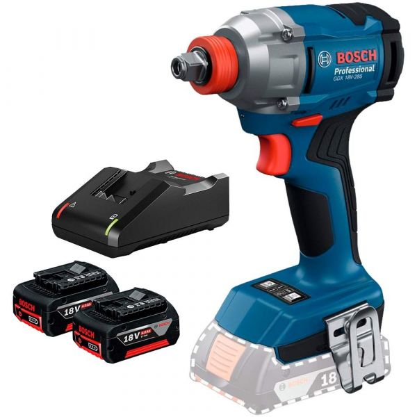 Kit Chave de Impacto GDX 18V-285 18V + 2 Baterias GBA 18V 4Ah + Carregador GAL 18V-40 Bosch