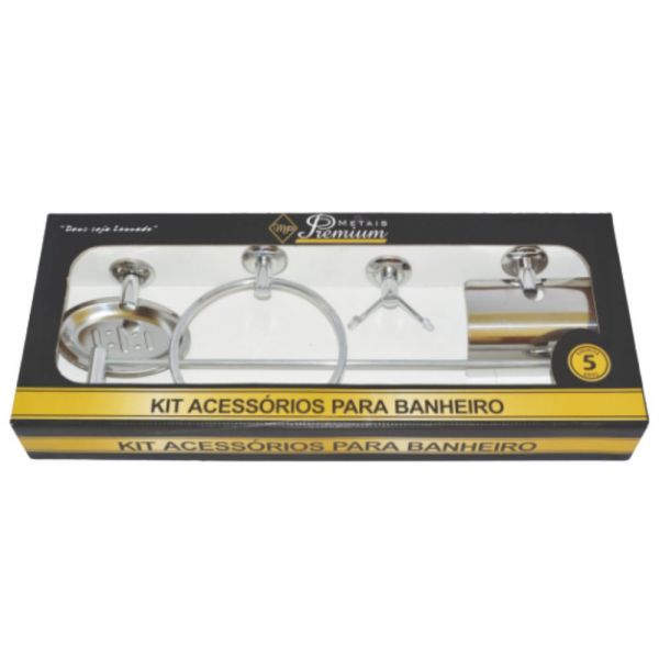 Kit de Acessórios para Banheiro Stander Metais Premium