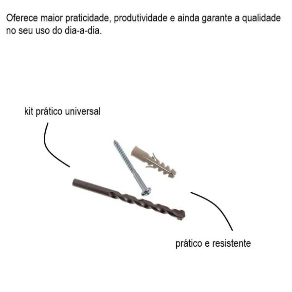 Kit Prático Universal com Bucha, Parafuso e Broca 10mm Bemfixa