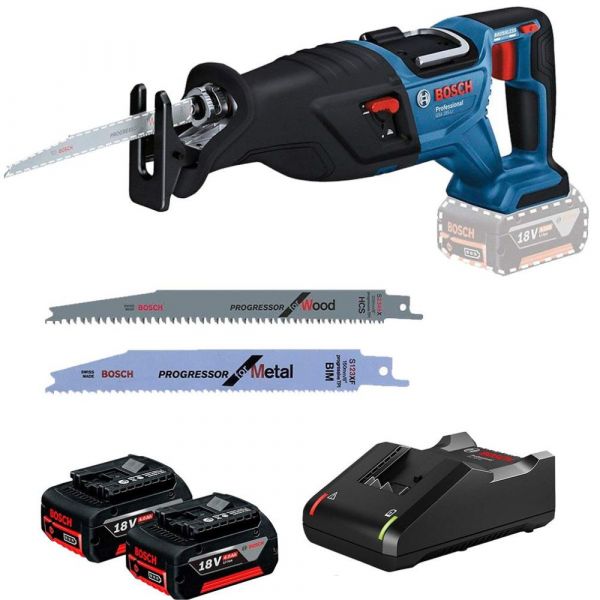 Kit Serra Sabre GSA 185-LI 18V + 2 Baterias GBA 18V 4Ah + Carregador GAL 18V-40 Bosch