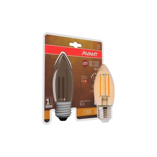 Lâmpada Led Retrô Vela 2W E27 Avant