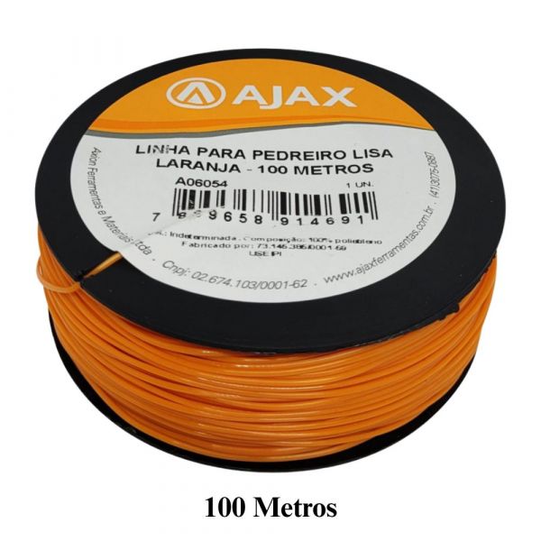 Linha para Pedreiro 100 Metros Laranja Lisa Ajax