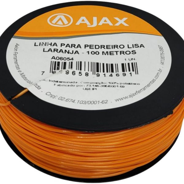 Linha para Pedreiro 100 Metros Laranja Lisa Ajax