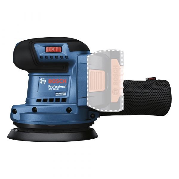 Lixadeira Roto Orbital à Bateria GEX 185-LI, 18V sem Bateria Bosch