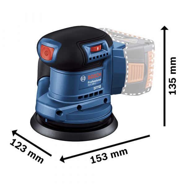 Lixadeira Roto Orbital à Bateria GEX 185-LI, 18V sem Bateria Bosch