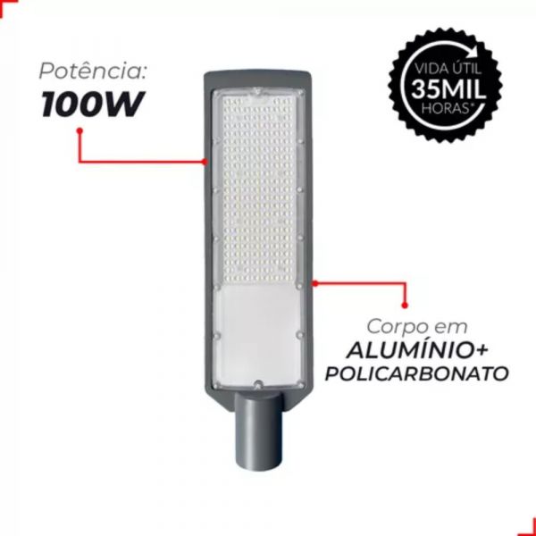 Luminária Led Poste 6500K 100W Avant