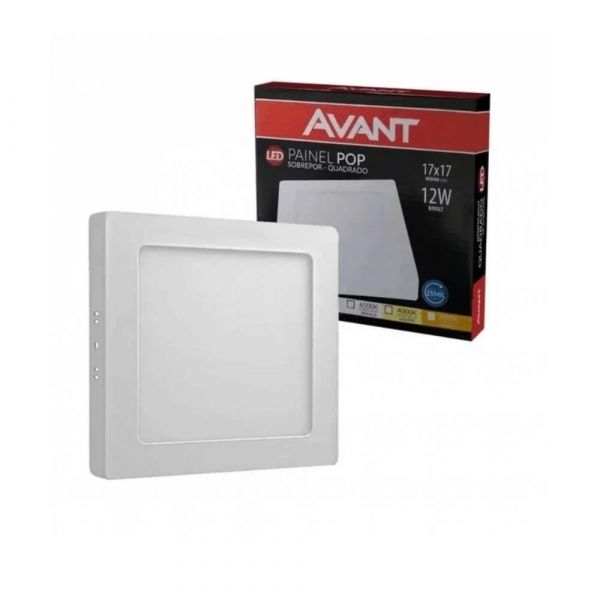 Luminária LED Sobrepor 12W 17X17 Avant